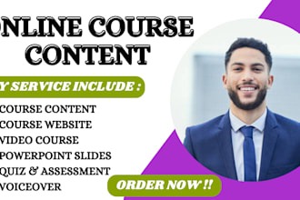 create online course content, video course creation, training manual, elearning