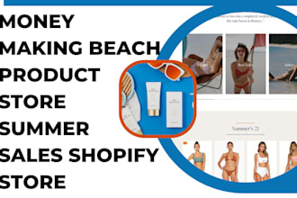 design  summer product, rash guard beach towel sunglasses shopify dropship store