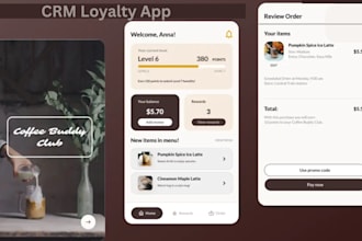 build and integrate CRM loyalty app, reward base app, referral app, discount app