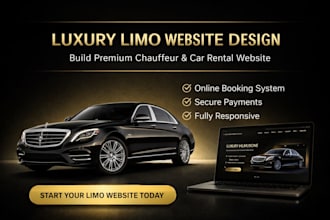 build luxury limousine chauffeur service car rental website with booking system