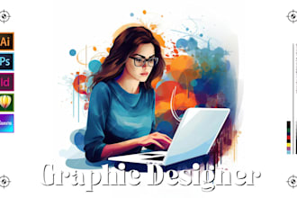 be your graphics designer, logo, banner, flyer, brochure designer