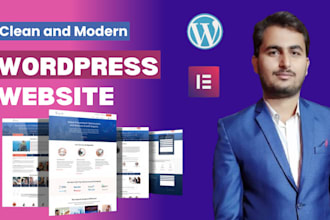 design clean and modern wordpress website with elementor pro