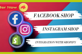 set up your facebook shop, insta shop integrate with shopify, etsy store