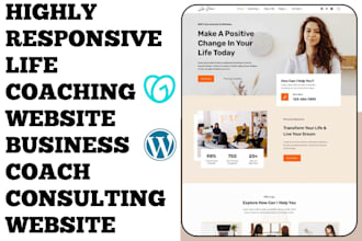 design highly responsive life coaching website business coach consulting website