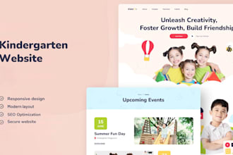 create kindergarten, preschool, childcare, daycare website