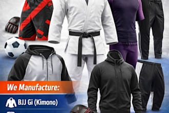 manufacture custom sportswear gym wear bjj and team uniforms