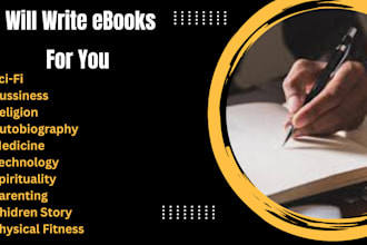 ghost write fiction and non fiction ebooks for you upto 50,000 words