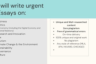 write research and summary essays, case reports, articles and book summaries