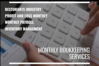 monthly payroll, bookkeeping and profit and loss