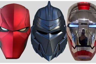 sculpt 3d helmet, mask, 3d mask, cosplay 3d model, 3d mask, helmet for printing