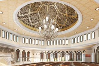 design exterior and interior mosque planning and 3d modeling