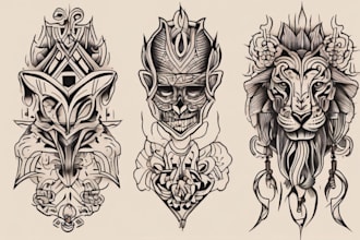 create any design in traditional tattoo or old school style