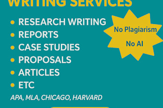 write research reports, assignments, presentations