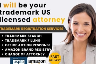 trademark registration for brand name and logo, US attorney for amazon registry