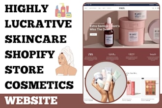 design skincare website skincare shopify store cosmetics website salon website