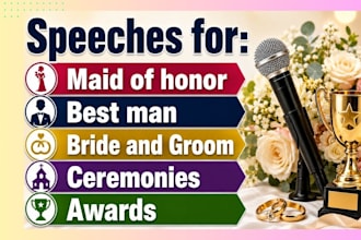 craft memorable speeches for weddings and awards ceremonies