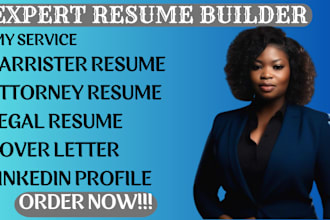 write you legal, paralegal, attorney, barrister resume, cover letter, linkedin