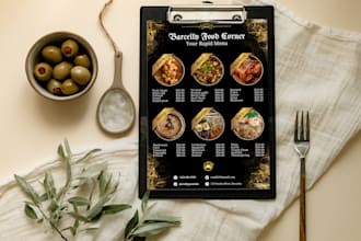 design elegant menus for restaurants, cafes and catering