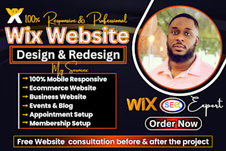 create wix website design and redesign wix website, wix website redesign and SEO