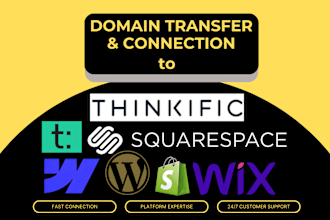 connect domain to shopify, wix, squarespace or domain transfer in 1 hour