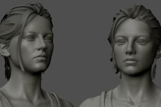 do realistic 3d model ,bust and full body model, hyper realistic 3d model