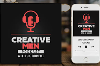 design exclusive podcast logo design or cover art with free source file