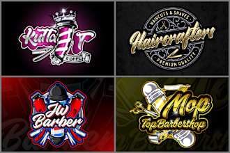 design custom barber, barbershop and beauty salon logo