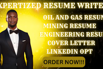 write you professional oil and gas resume, IT resume, cover letter and linkedin