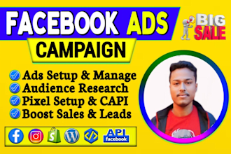 setup facebook ads campaign, advertising, fb and ig marketing, shopify fb ads