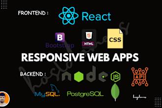 be your frontend web developer using HTML, CSS, bootstrap, react js