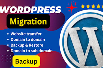backup, migrate or transfer any wordpress website in 30 minutes