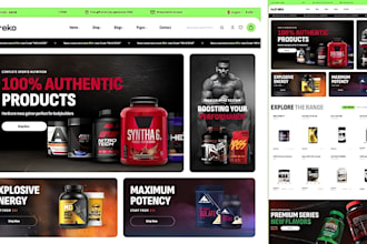 design stunning fitness supplement ecommerce website health supplement website