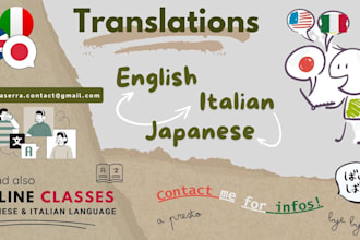 translate in italian japanese english russian spanish and other services
