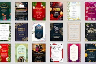 design wedding invitation, birthday card, greeting card and party invitation