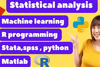do statistical data analysis, r coding spss, stata, sas, python programming