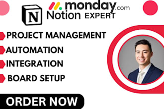 setup monday com board monday automations and notion dashboard template