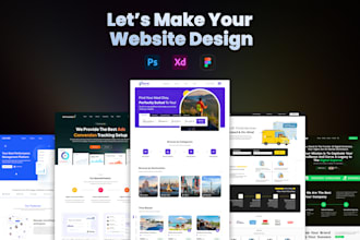 create your website, landing page in psd, xd or figma website