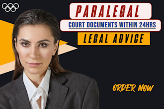 draft court motion, lawsuit, complaint, petition, appeal, nda, or court document