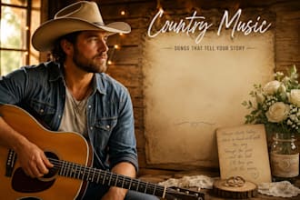 write and record a custom country song with male vocals and acoustic guitar