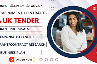 win grant, find rfp, bid on government contract, submit UK tender, business plan