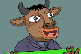 do meme arts for token website, crypto logo artist, pepe brett style, animation