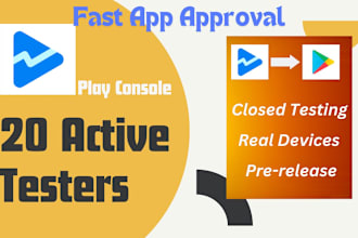 provide you 20 active device testers for google play console beta testing