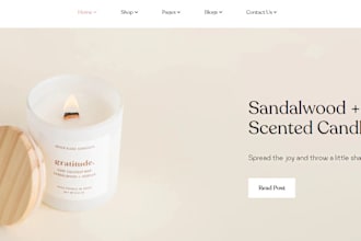 design candle shopify store candle website lighting store candle label design