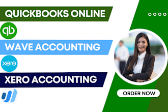 setup bookkeeping and clean up in quickbooks online, wave and xero