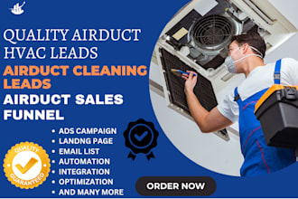 generate quality airduct hvac leads, airduct cleaning leads airduct sales funnel