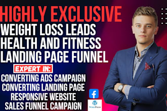 generate exclusive weight loss leads health and fitness landing page funnel