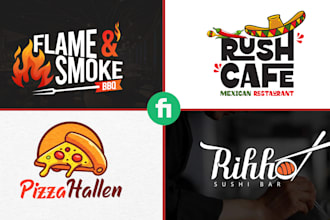 design restaurant, club, bar, bakery, bbq food logo with branding