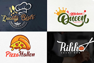 design restaurant, club, bar, bakery, bbq food logo with branding
