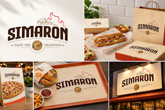 design restaurant, club, bar, bakery, bbq food logo with branding