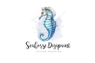 design sea fish seahorse logo